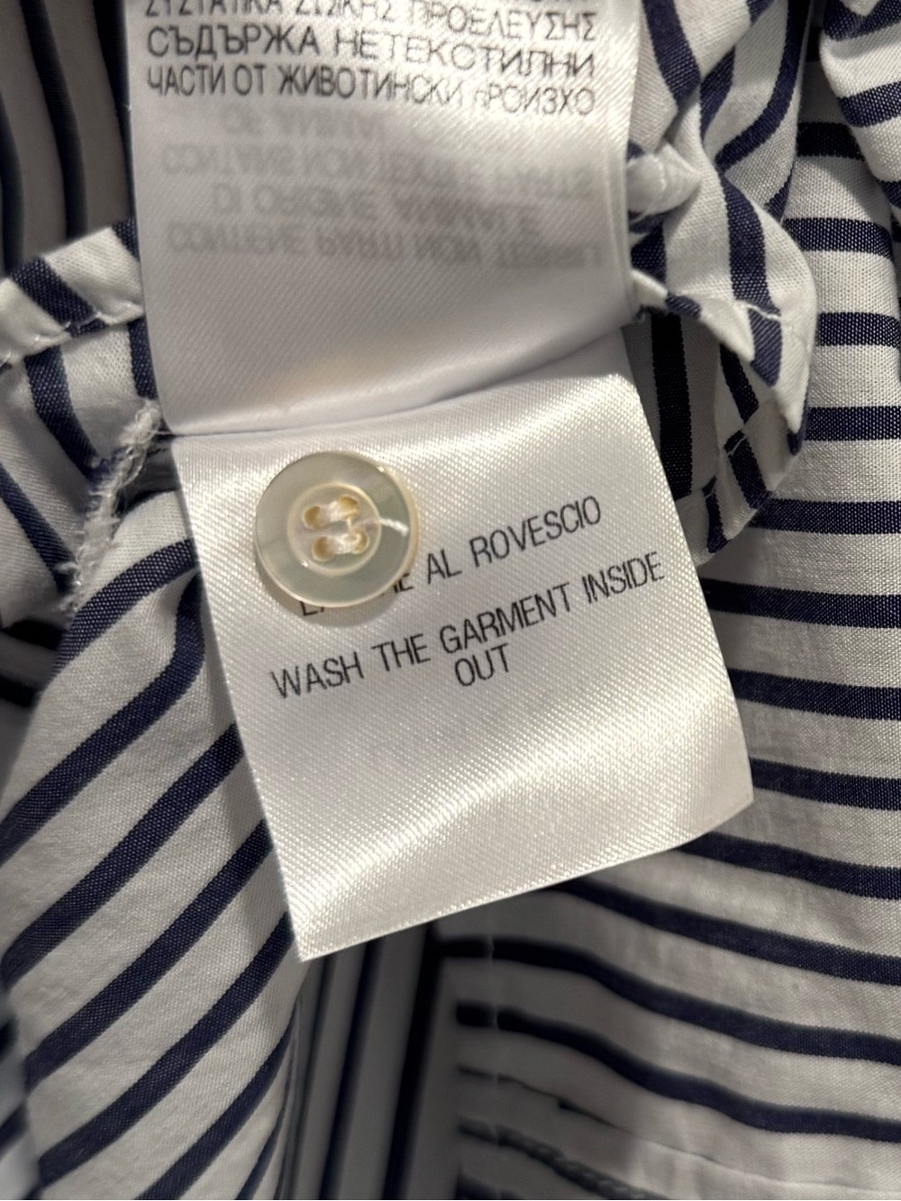 Elena Miro Striped Button Down Long Sleeve Shirt Bell Cuff Sleeve Size 6 - Picture 5 of 6